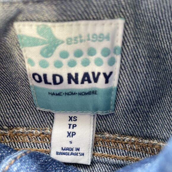 Old Navy Girls Blue Denim Jean Trucker Jacket Long Sleeve Size XS Pockets Casual - Picture 3 of 8